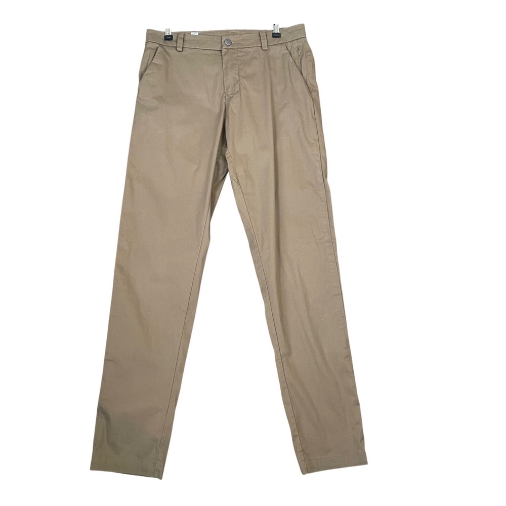 Lululemon Commission Pant Slim 30 Mens Khaki Cotton Blend Chino Trousers 31x31
